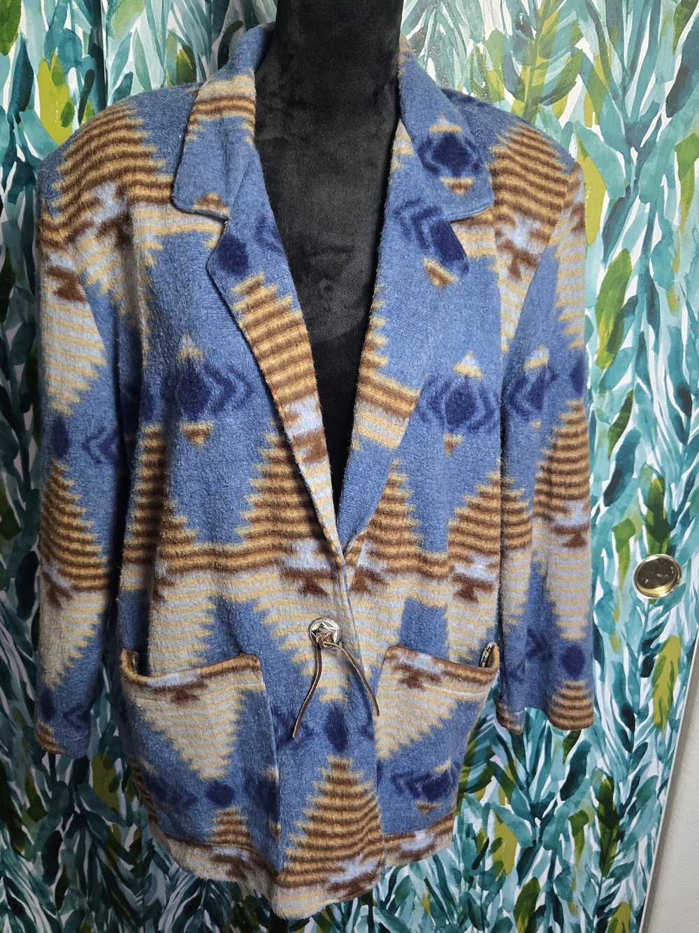 Vintage Jeans Wear Southwestern Aztec fleece blazer